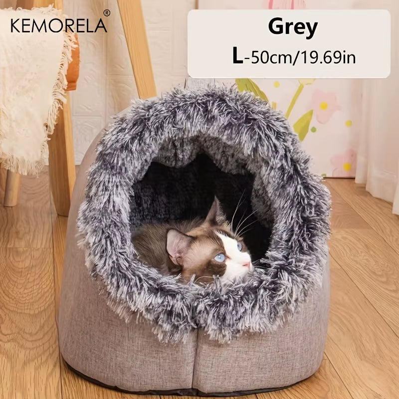 Cat Bed Comfortable Pet Sleeping Bed, Portable Cat Bed Warm and Thickened Pet Bed with Handle Portable Cat Bed