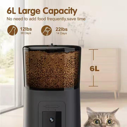 TUYA Smart Automatic Pet Feeder for Dogs and Cats Wifi with 1080P Camera Connects to App on Mobile Device Food Dispenser Wifi Control Pet Food Feeding Automatic