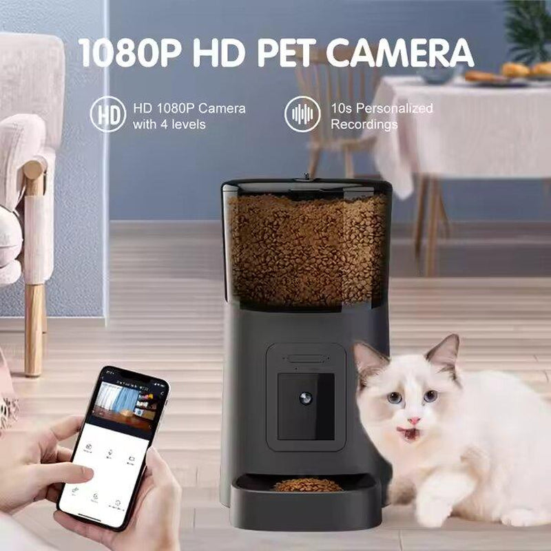 TUYA Smart Automatic Pet Feeder for Dogs and Cats Wifi with 1080P Camera Connects to App on Mobile Device Food Dispenser Wifi Control Pet Food Feeding Automatic