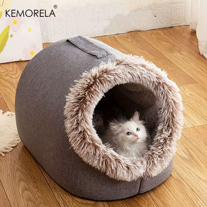 Cat Bed Comfortable Pet Sleeping Bed, Portable Cat Bed Warm and Thickened Pet Bed with Handle Portable Cat Bed