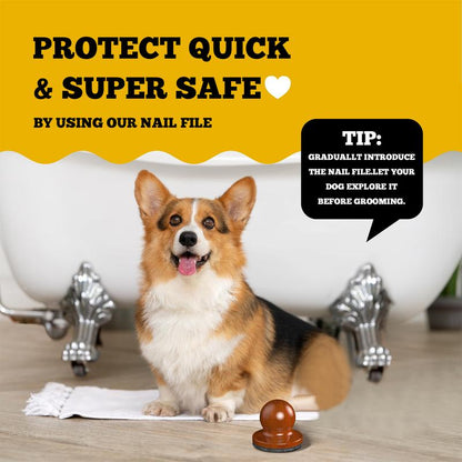 Dog Nail File & Cat Nail File Board - Stress-Free Grooming with 3 Replaceable Sheets, Comfortable Wooden Handle, Perfect for Dogs & Cats, Easy Nail Smoothing