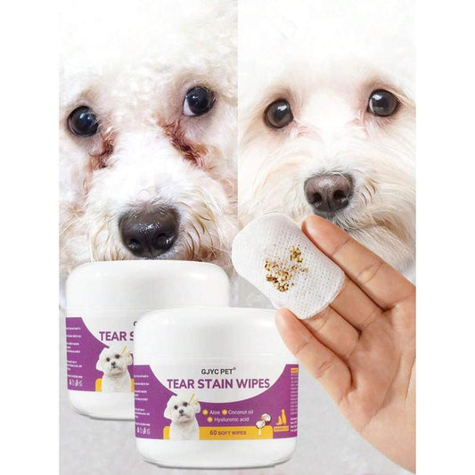 GJYC Pet Eye Wipes - Gentle Tear Stain Removal Wipes for Dogs and Cats, Non-Irritating Tear Stain Wipes Suitable for Cats and Dogs, Essential for Pet Eye Care